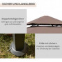 Grill Paviljong med Hyllor Flamskyddad Brun 245 x 148 x 252 cm