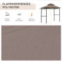 Grill Paviljong med Hyllor Flamskyddad Brun 245 x 148 x 252 cm