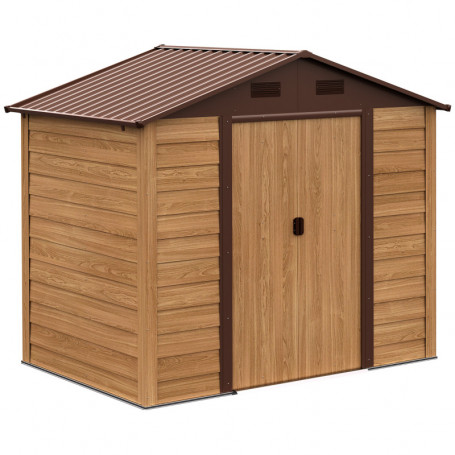 Förråd - Redskapsbod 152 x 235,7 x 208,7 cm Trämönstrad Stål - Brun