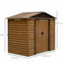Förråd - Redskapsbod 152 x 235,7 x 208,7 cm Trämönstrad Stål - Brun