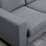 Soffa 3-sits 200 x 82 x 78 cm Mörkgrå Linne, Brons Ben