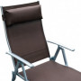 Justerbar Solstol med Kudde Metall och Tyg Brun 137 x 63,5 x 100,5 cm