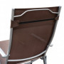 Justerbar Solstol med Kudde Metall och Tyg Brun 137 x 63,5 x 100,5 cm
