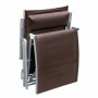 Justerbar Solstol med Kudde Metall och Tyg Brun 137 x 63,5 x 100,5 cm