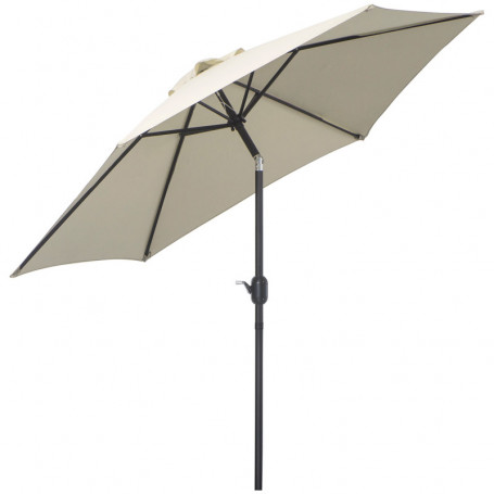 Hopfällbart Parasoll med Handvev Aluminium ∅2,6 x 2,35 m Beige