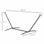 Hammock ram för Hängmatta 280 x 120 x 110 cm upp till 120 kg Metall