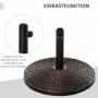 Parasollfot 25 kg Rattan Look Antik Brons Ø53 x 40 cm