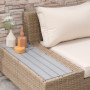 Lyxig ute Loungegrupp med Sidobord och Sittdyna Brun
