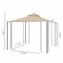 Paviljong Robust 2,98 x 2,98 m Polyesterbeige