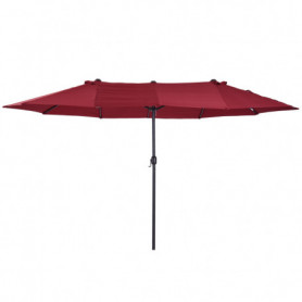 Double Parasol med Handvev Röd Oval 460 x 270 x 240 cm