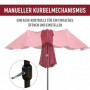 Double Parasol med Handvev Röd Oval 460 x 270 x 240 cm
