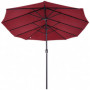 Double Parasol med Handvev Röd Oval 460 x 270 x 240 cm