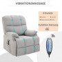 Relax Massagefåtölj med Ståhjälp Grå Linne