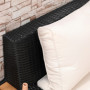 Lyxig ute Loungegrupp med Sidobord och Sittdyna Svart