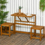 Trädgårdsbänk med Bord Teak 2-i-1 158 x 48 x 80 cm