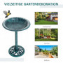 Fågelbad Vintage Design Grön Plast 50 x 50 x 69,5