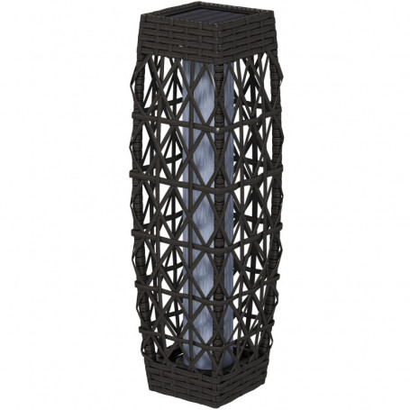 Trädgårdslampa Solcell Rotting Metallram 20 x 20 x 68 cm Grå