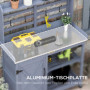 Planteringsbord med Skåpsfack Arbetsyta i Aluminium 112 x 47 x 146 cm grå