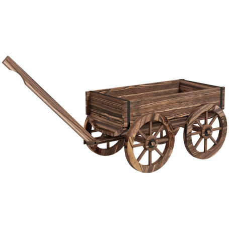 Trädgårdsvagn Planteringvagn i Trä 120 x 41 x 50 cm, brun