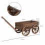 Trädgårdsvagn Planteringvagn i Trä 120 x 41 x 50 cm, brun