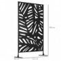 Skärmvägg 122 x 45 x 198 cm Svart Palmblad Design
