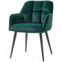Stoppad Fåtölj Sammetslook Mörkgrön