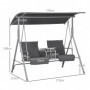 Hammock 2-sits Hollywood med Bord Svart 175 x 112 x 165 cm