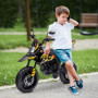 Elmotorcykel för Barn med Träningshjul Gul