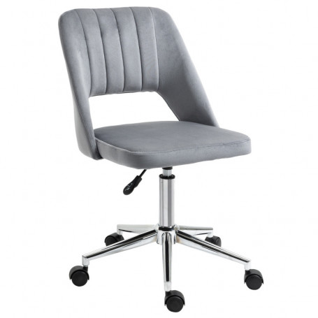 Kontorsstol Modern Design Mörkgrå Sammet