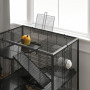Hamsterbur 4 Nivåer med Tillbehör Svart 78,5 x 48,5 x 80 cm