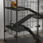 Hamsterbur 4 Nivåer med Tillbehör Svart 78,5 x 48,5 x 80 cm