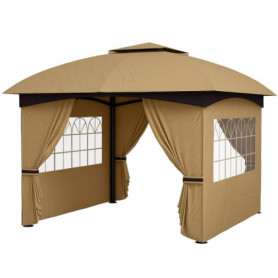 Paviljong 3,4 x 3,4 m med Ventilationstak Beige