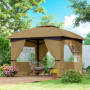 Paviljong 3,4 x 3,4 m med Ventilationstak Beige