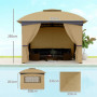 Paviljong 3,4 x 3,4 m med Ventilationstak Beige