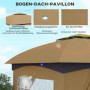 Paviljong 3,4 x 3,4 m med Ventilationstak Beige