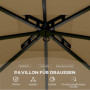 Paviljong 3,4 x 3,4 m med Ventilationstak Beige