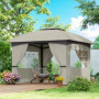 Paviljong 3,4 x 3,4 m med Ventilationstak Ljusgrå