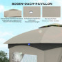Paviljong 3,4 x 3,4 m med Ventilationstak Ljusgrå