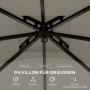 Paviljong 3,4 x 3,4 m med Ventilationstak Ljusgrå
