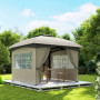 Paviljong 3,4 x 3,4 m med Ventilationstak Ljusgrå