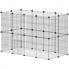 Smådjursbur Modulär Design, 0,72 m² yta, stål, svart