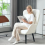 Fåtölj med Hög Rygg Teddy Fleece 88 x 75 x 106 cm, vit