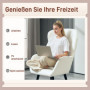 Fåtölj med Hög Rygg Teddy Fleece 88 x 75 x 106 cm, vit
