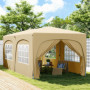 Pop-up Paviljong med sidoväggar 3 x 6 m Beige