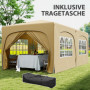 Pop-up Paviljong med sidoväggar 3 x 6 m Beige