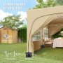 Pop-up Paviljong med sidoväggar 3 x 6 m Beige
