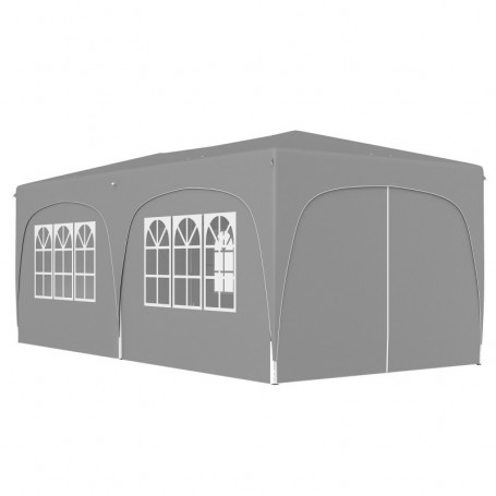 Pop-up Paviljong med sidoväggar 3 x 6 m Ljusgrå