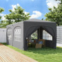 Pop-up Paviljong med sidoväggar 3 x 6 m Ljusgrå
