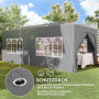 Pop-up Paviljong med sidoväggar 3 x 6 m Ljusgrå