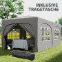 Pop-up Paviljong med sidoväggar 3 x 6 m Ljusgrå